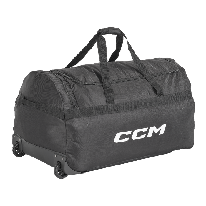black wheely hockey bag