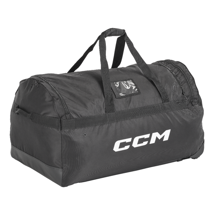 black wheely hockey bag