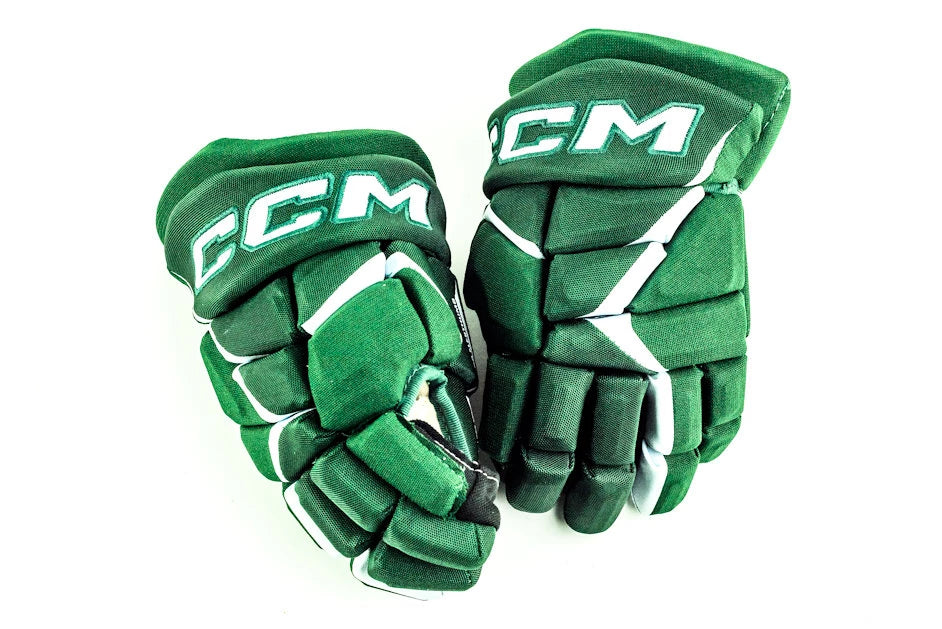 green gloves with white details