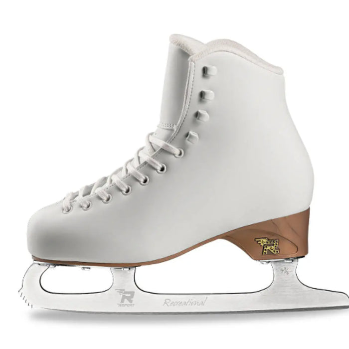 White risport figure skate with silver blade