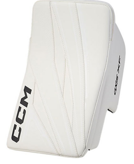 white ccm goalie blocker