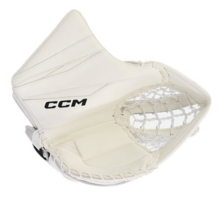 White ccm goalie glove