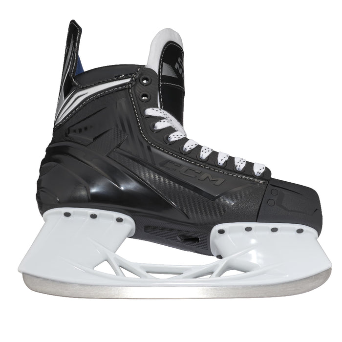 black skate with blue lining