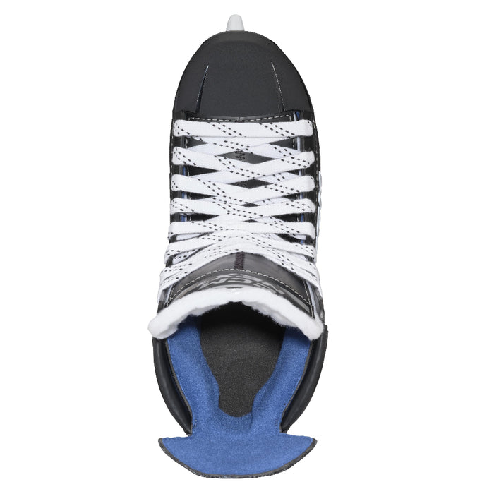 black skate with blue lining