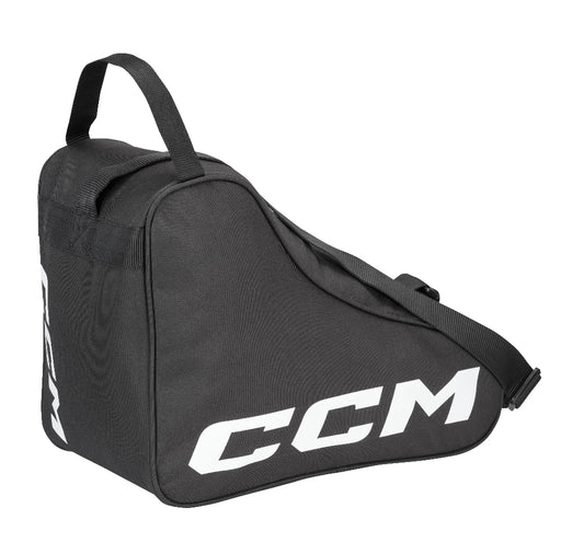 black skates bag with white ccm logo
