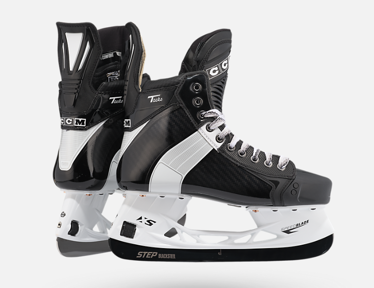Two black and white skates
