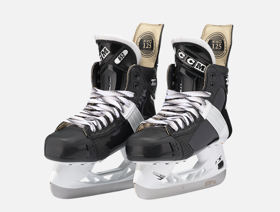 Two black and white skates
