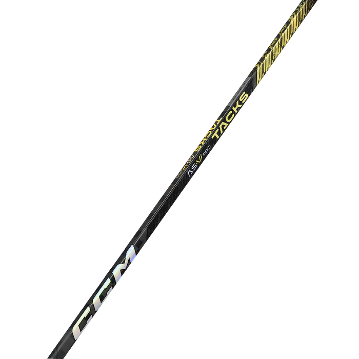 Black hockey stick with gold details