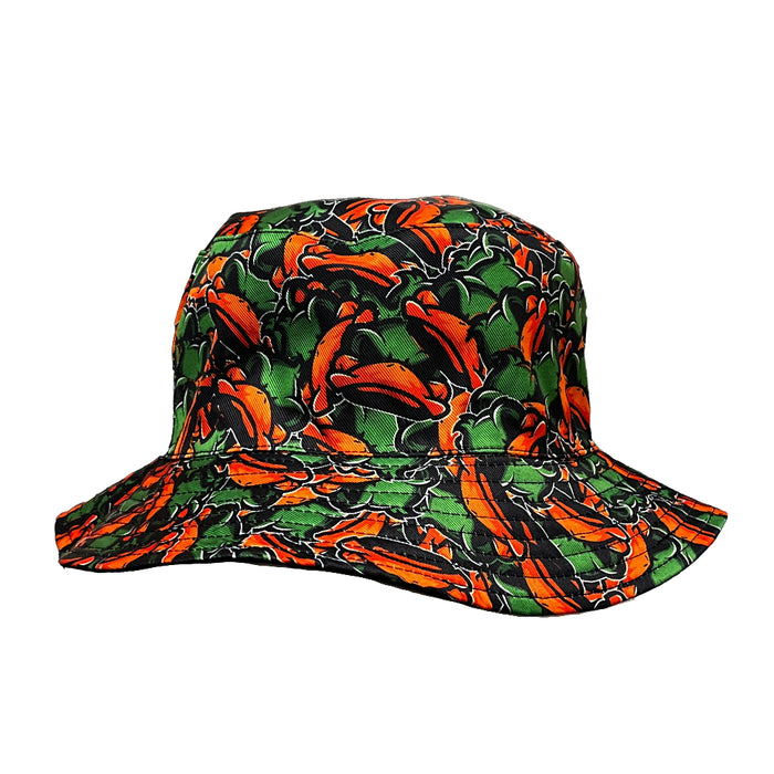 Bucket hat covered in Duck logo