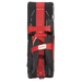 black and red goalie pad