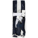 white goalie pads with navy lining