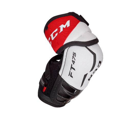 Black and white elbow pad with red detail