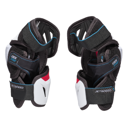 White elbow pads with black detail and black lining