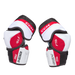 white elbow pads with red details and black lining