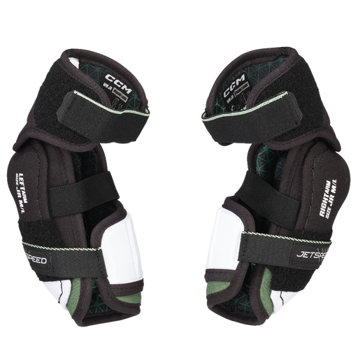 black and white elbow pads