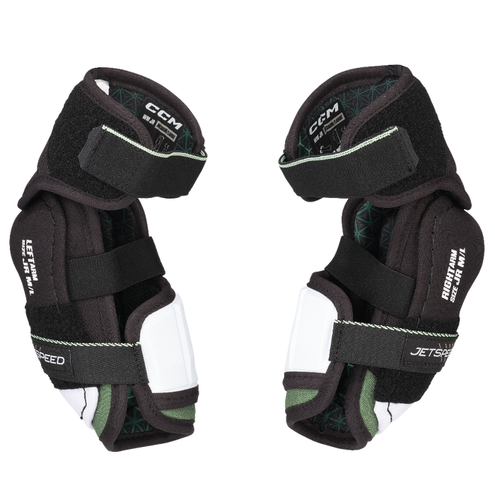 black and white elbow pads
