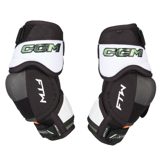 black and white elbow pads