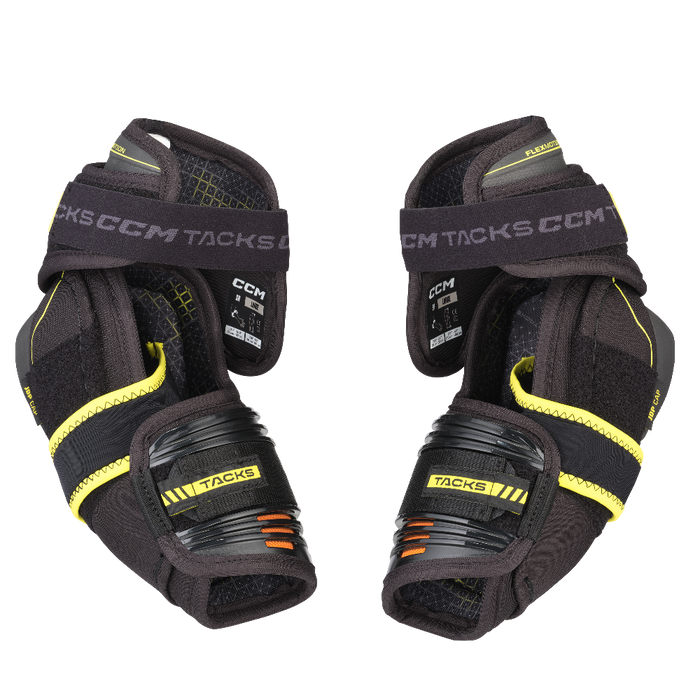 Grey elbows with yellow accents