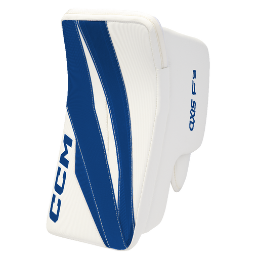 White and blue goalie blocker