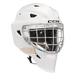 white goalie helmet