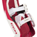 white and red goalie pads