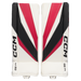 white and red goalie pads