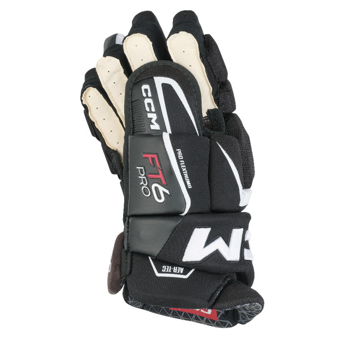 black glove with white details