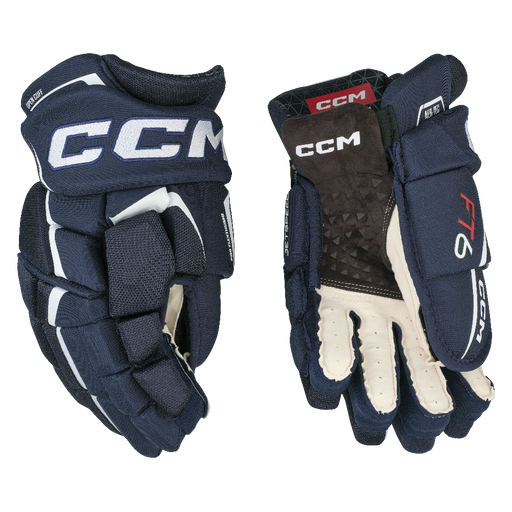 Blue gloves with white lining