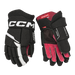 Black hockey glove with red lining