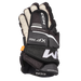 black hockey glove with white palm and accents