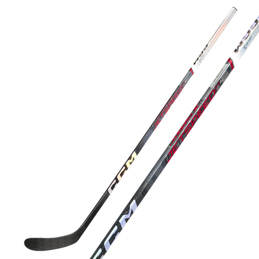Black stick with red writing and white handle