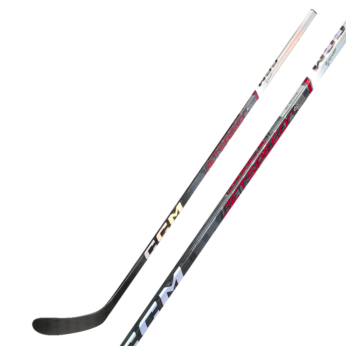 Black stick with red writing and white handle