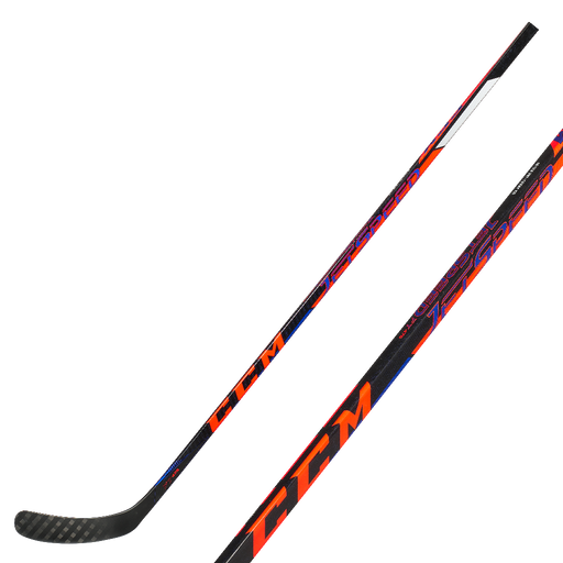 Black stick with red detail and blue highlights