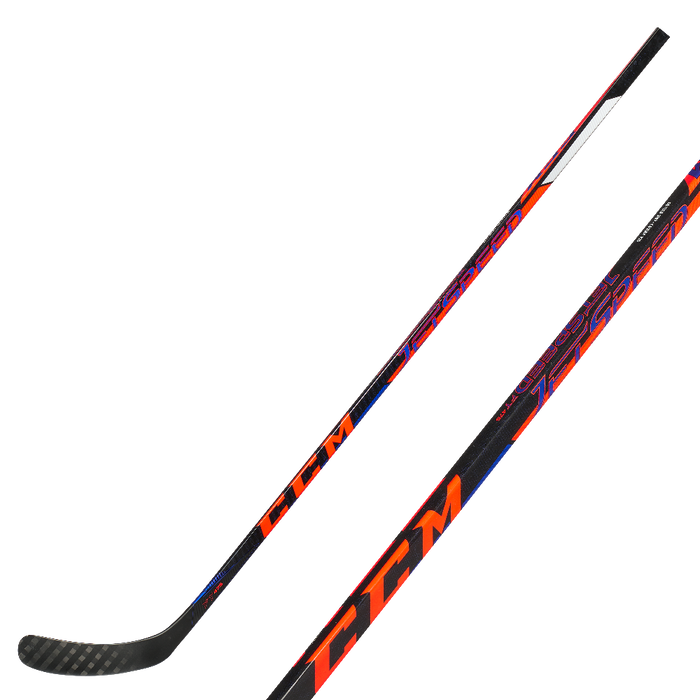 Black stick with red detail and blue highlights