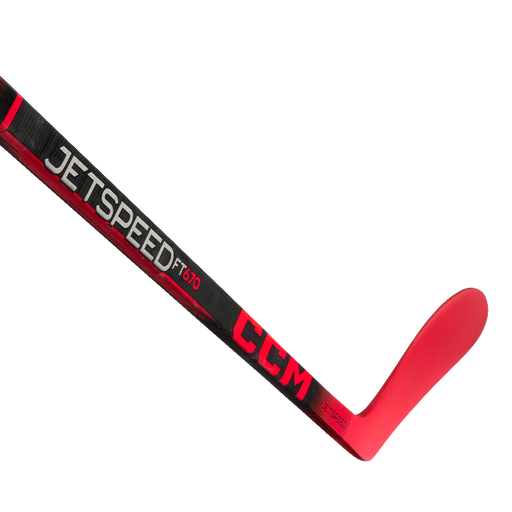 Black hockey stick with red details