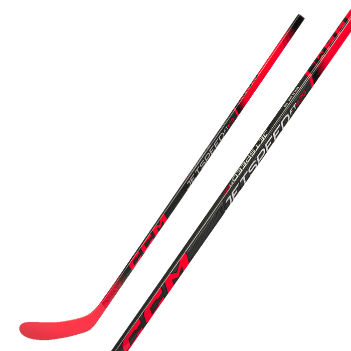 Black hockey stick with red details