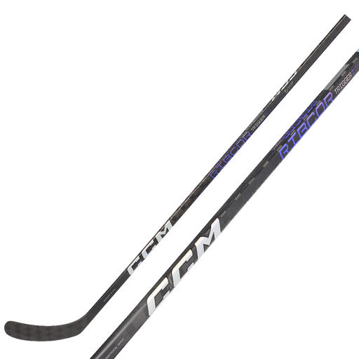 black stick with purple text