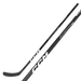 black hockey stick with white text