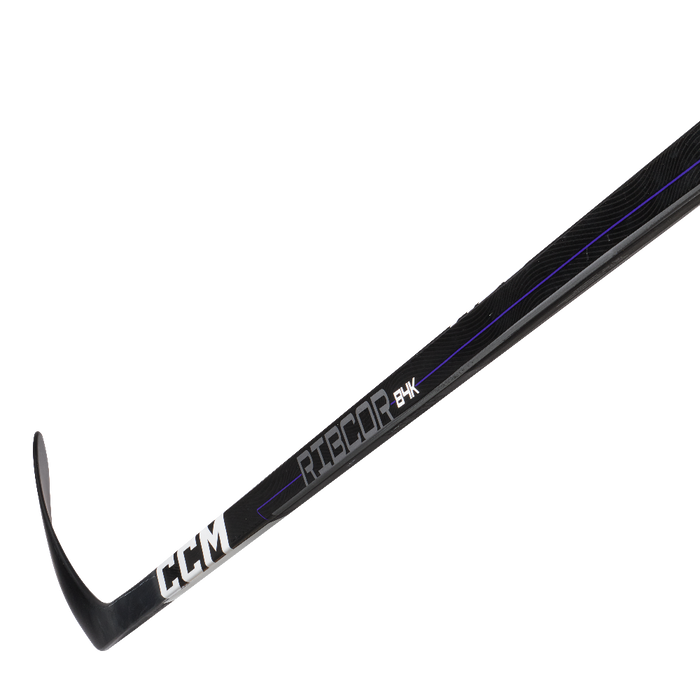 Black CCM hockey stick on a white background
