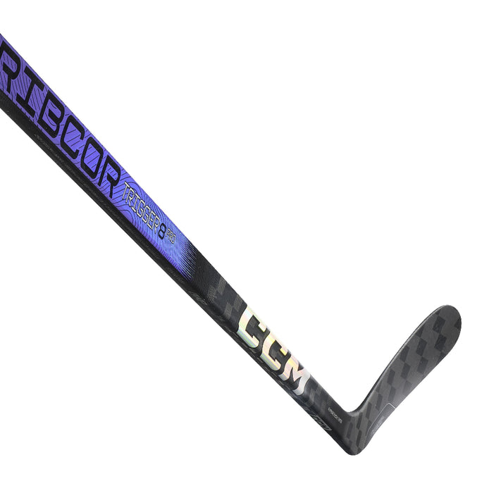 Black hockey stick with purple details