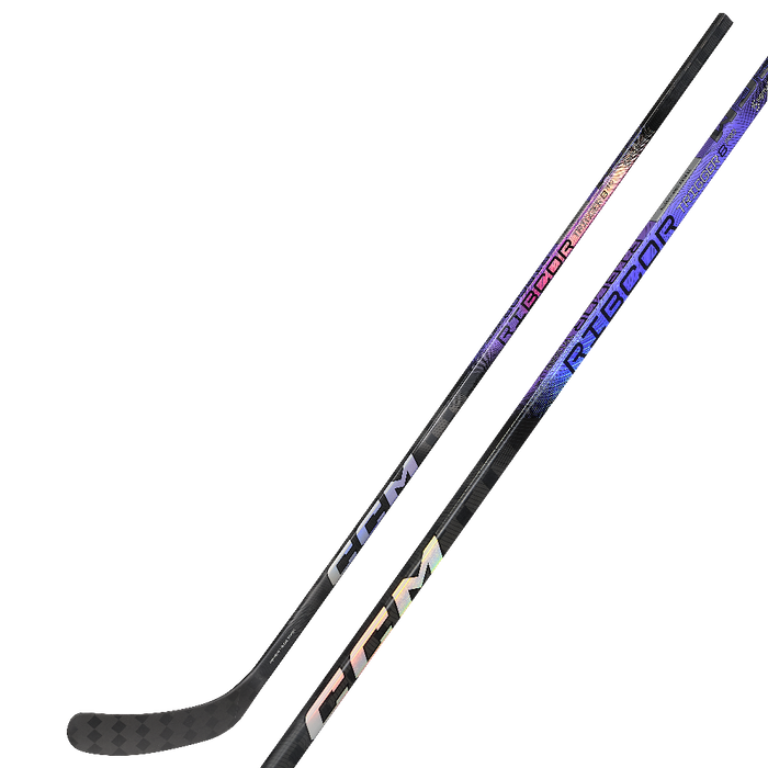 Black hockey stick with purple details