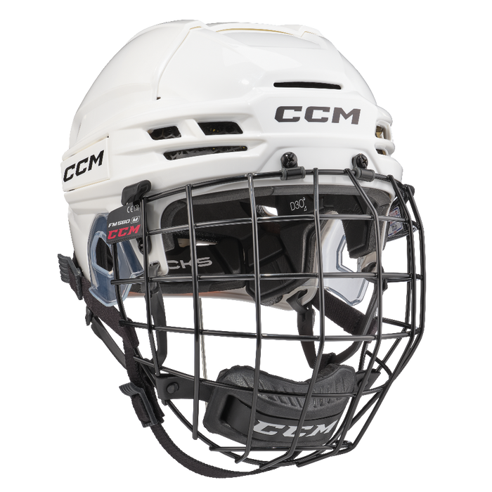 white helmet and black cage with black lining