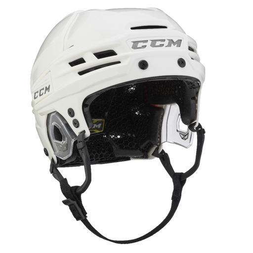 White helmet with black mesh padding