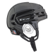 Black helmet with black mesh padding