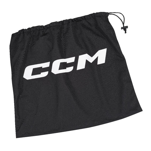 black helmet bag with white ccm logo
