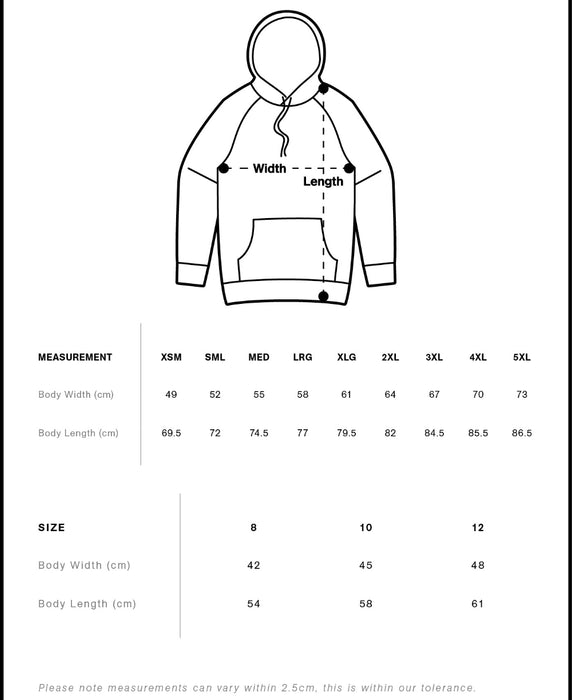 hoodie size guide