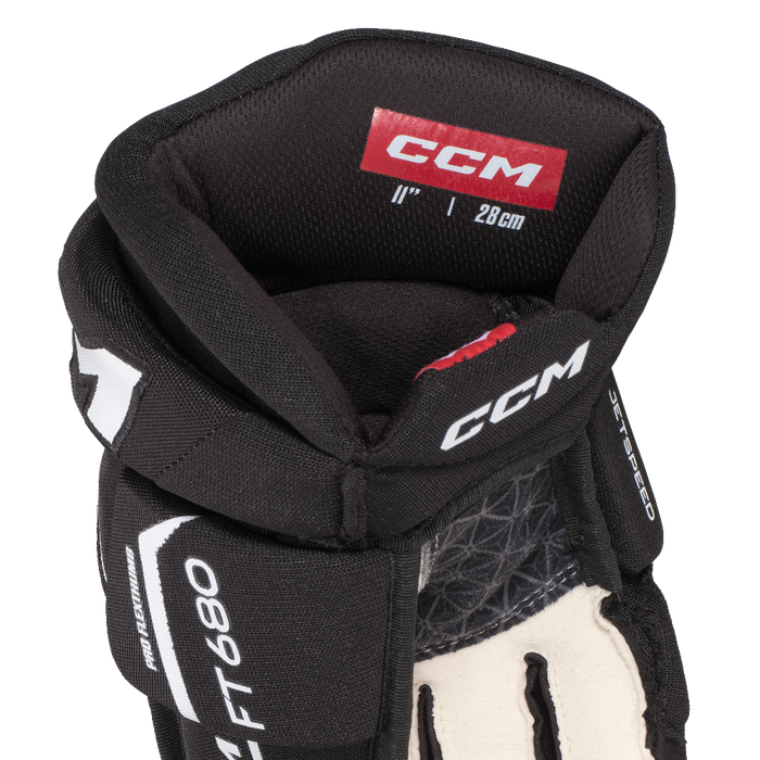 black and white glove