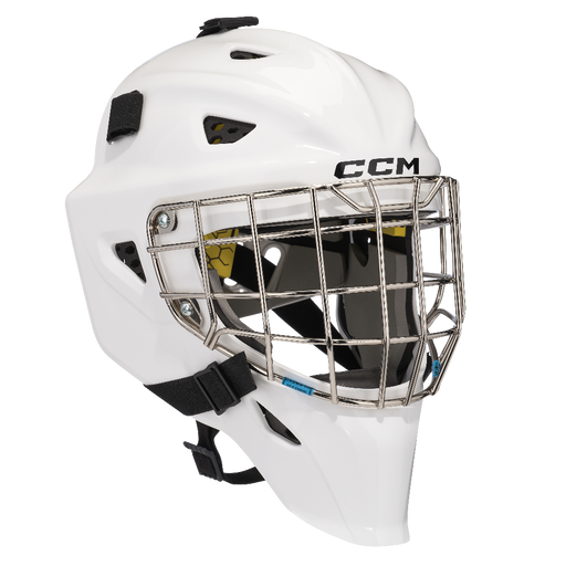 White ccm junior goalie mask