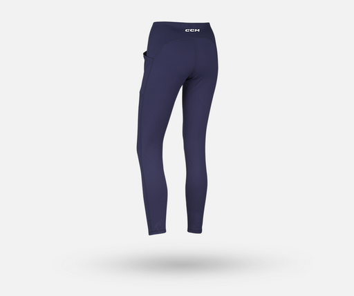 Navy blue ccm womens leggings back