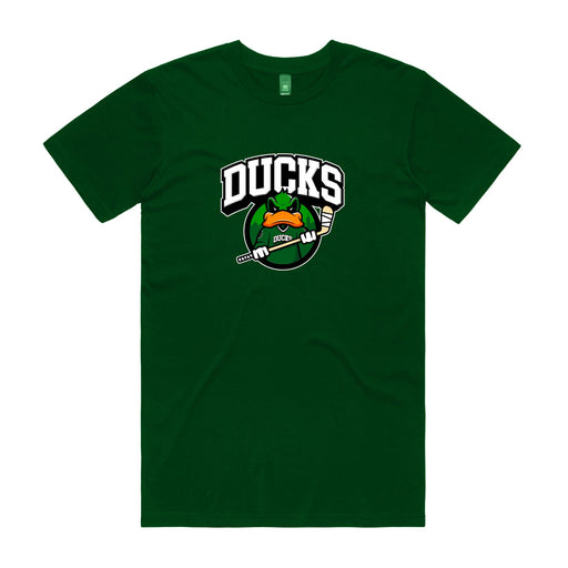 green shirt with ducks logo